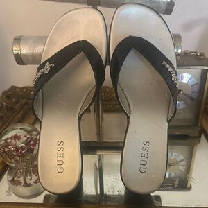 Vintage Y2K Guess Women's Black Sandal wedges